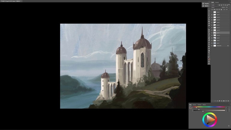 1642422699513/河边的城堡场景绘画过程-正文.jpg